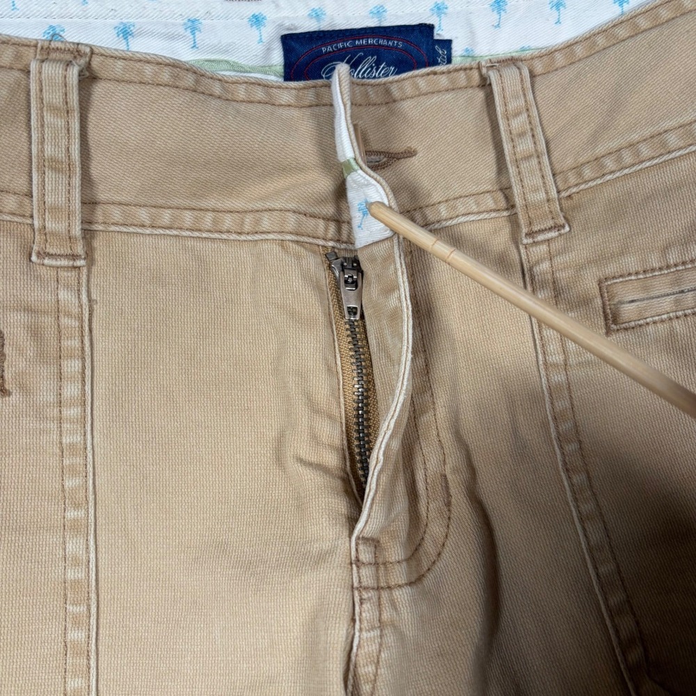 Hollister Y2K Women's Size 9 Tan Flare Leg Casual‎ Pants Stretch Cotton Blend - Picture 7 of 9